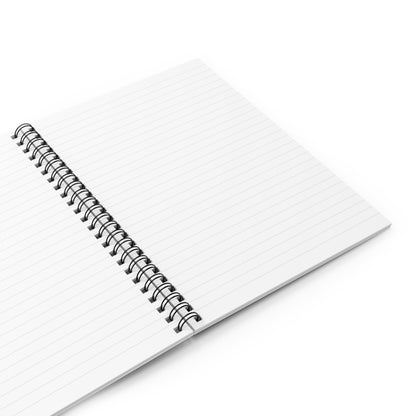 Progress over perfection spiral notebook open angled view, white motivational journal with lined pages for planning and notes
