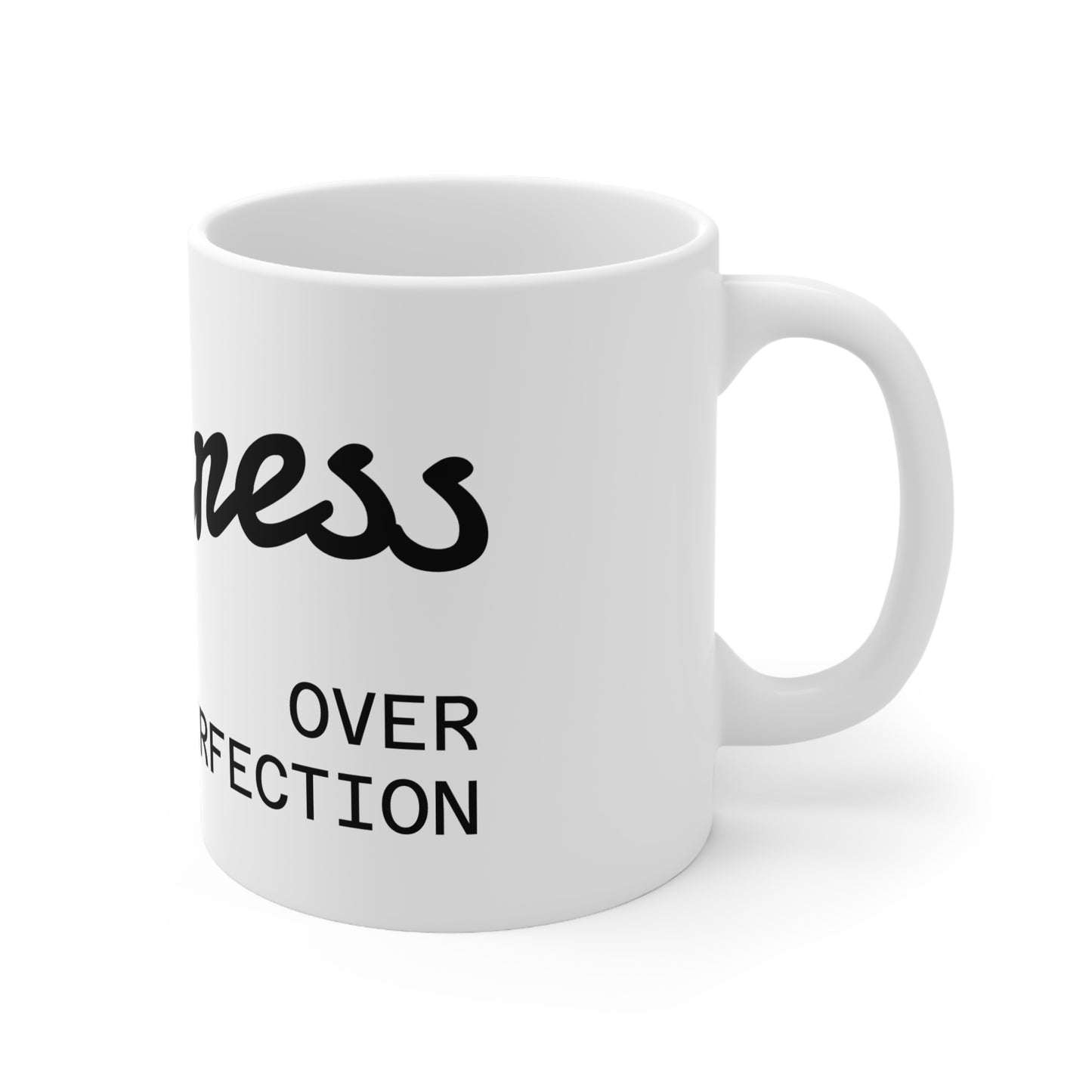 Progress Over Perfection Coffee Mug - Motivational Ceramic Cup for Morning Inspiration & Self Care