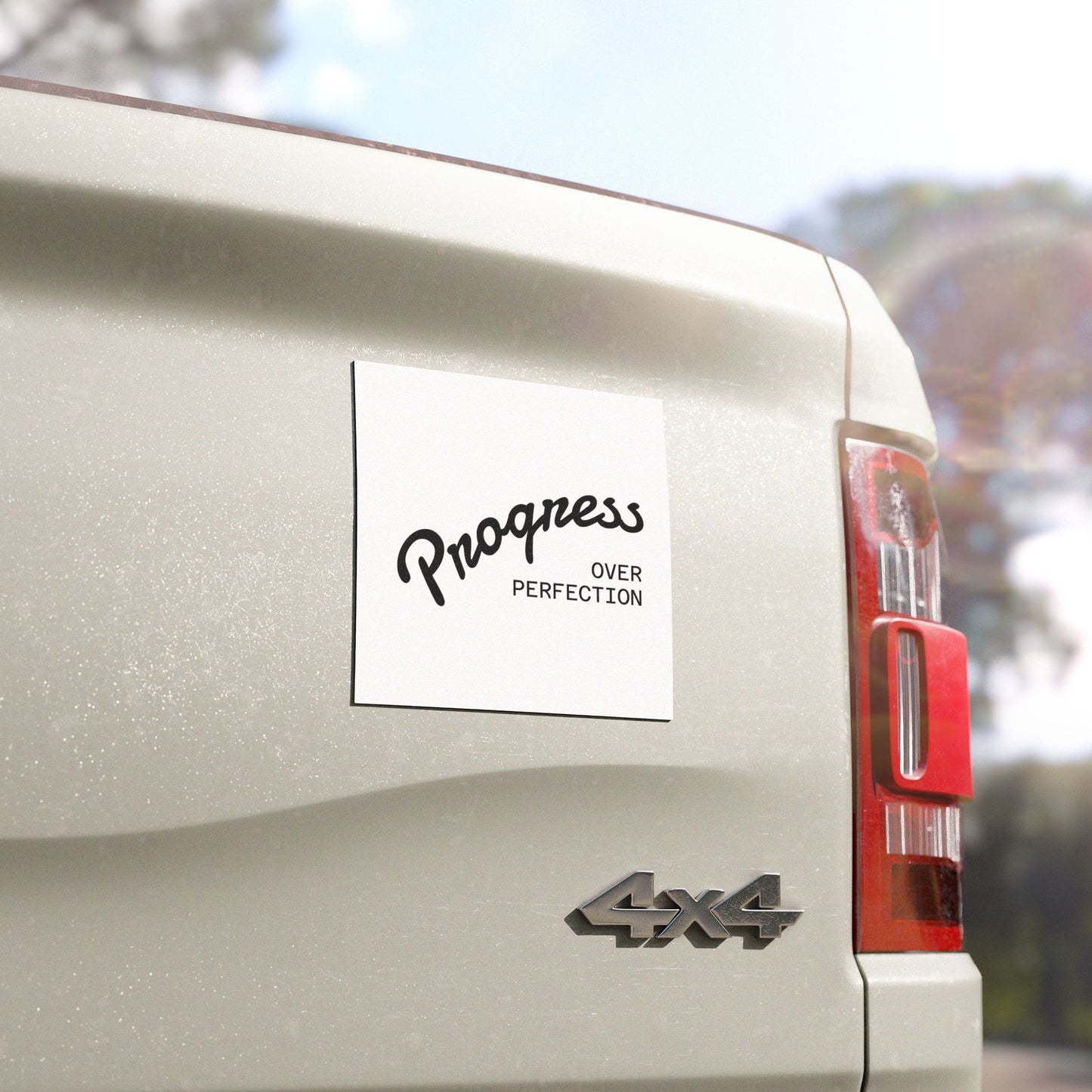 Progress Over Perfection Car Magnet — Motivational Vehicle Sticker