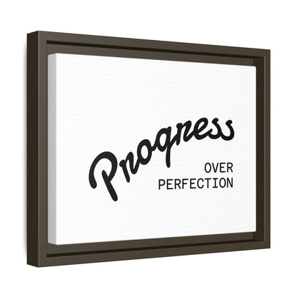 Progress Over Perfection motivational wall art black frame flat product photography