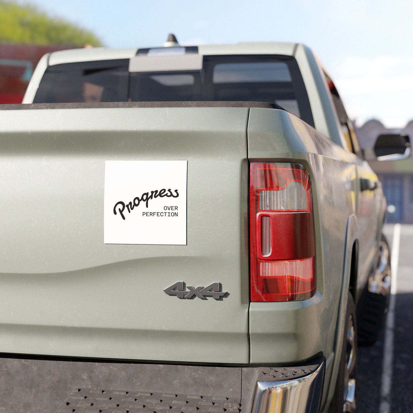 Progress Over Perfection Car Magnet — Motivational Vehicle Sticker