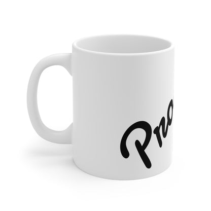 Progress Over Perfection Coffee Mug | Script Logo Design | Motivational Ceramic Cup