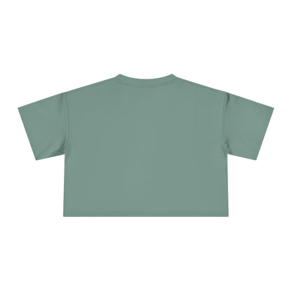 Progress Over Perfection green crop top back view motivational clothing