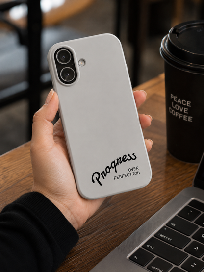 Progress Over Perfection Clear Phone Case — Motivational Protective Flexi Case
