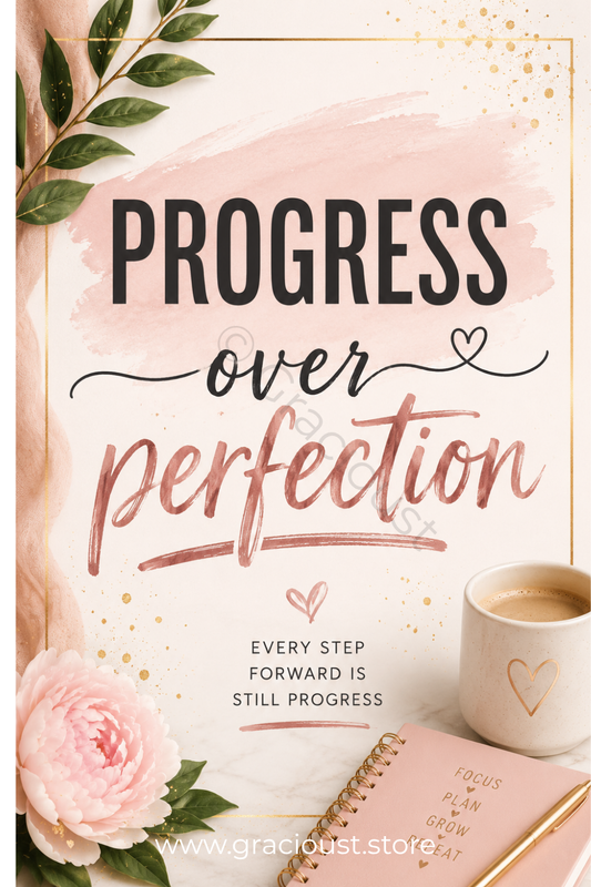Progress Over Perfection — Printable Wall Art (Digital Download)