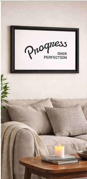 s wall art above beige sofa in modern living room
