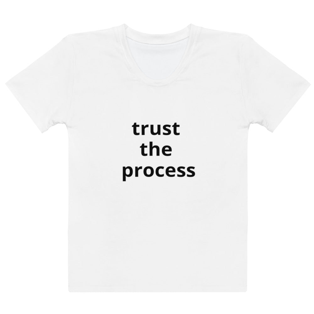 Trust the Process white t-shirt front view unisex motivational tee