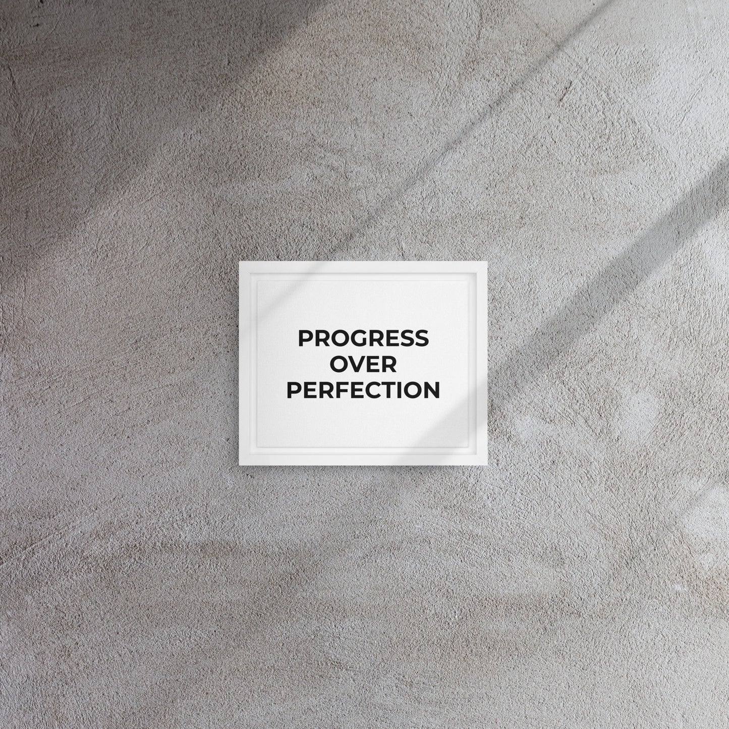 Progress Over Perfection framed canvas motivational wall decor