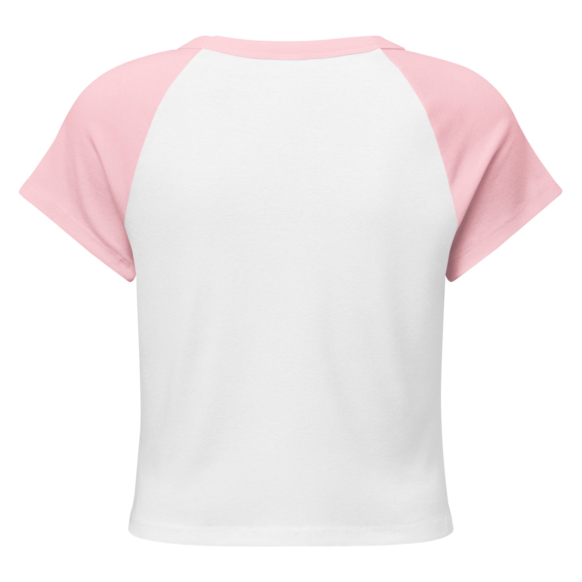 Consistency is key pink and white raglan t-shirt back view, women's motivational fitness apparel product detail
